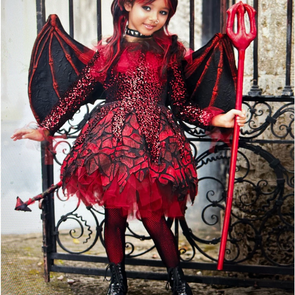 Chasing Fireflies Punk Devil Costume Dress, size Girls 14